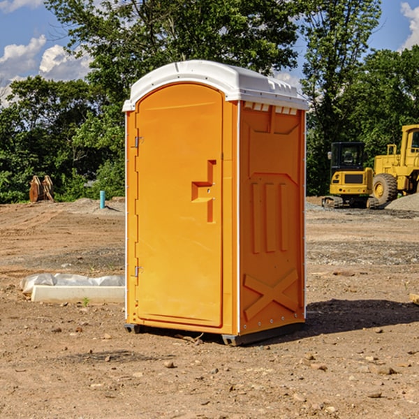 how often are the portable restrooms cleaned and serviced during a rental period in Coates